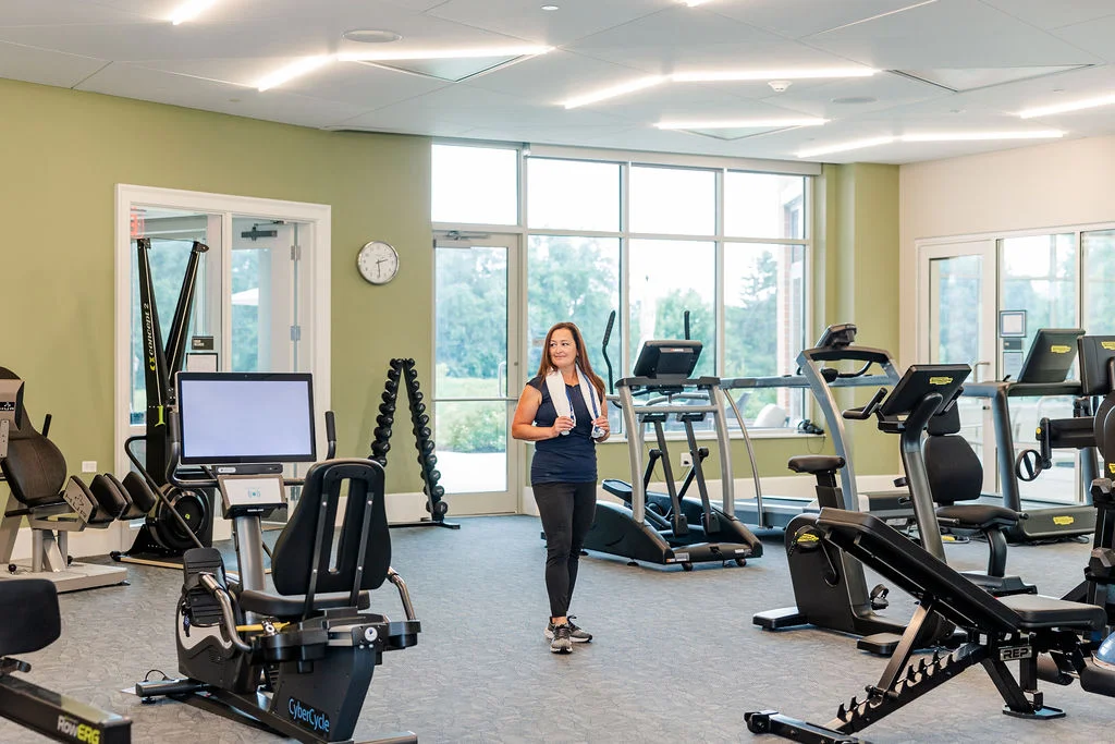 Fitness center at Oak Trace with cardio and strength training equipment