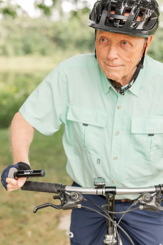 Oak Trace resident preparing for a bike ride