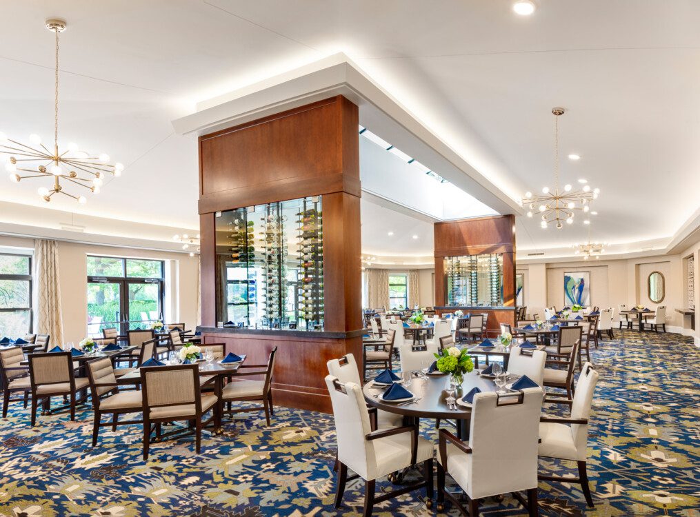 Elegant dining room area at Oak Trace Senior Living Community