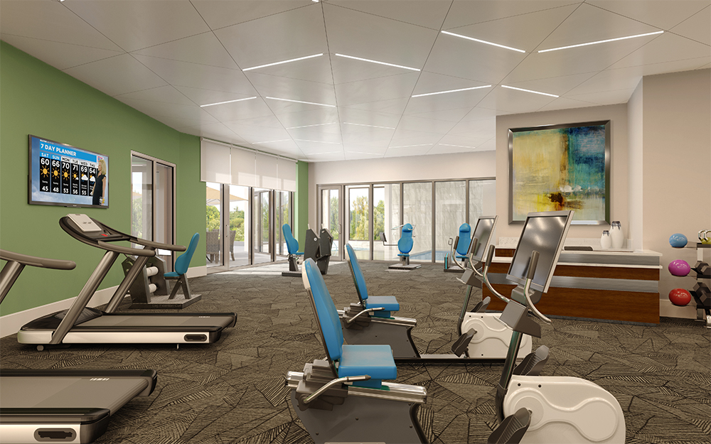 Senior fitness center at Oak Trace Senior Living Community