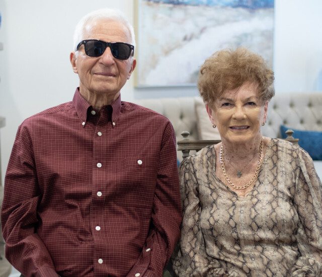 Oak Trace residents Bob Neder and Irene Stange seated for an interview